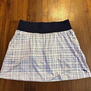 PUMA Plaid Tennis Skirt - White, Blue & Pink - Size L